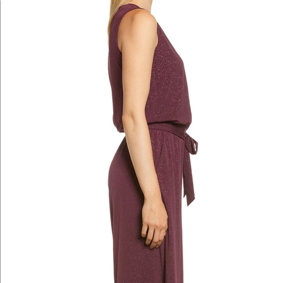 Michael Kors Burgundy Sparkle Jumpsuit, Sz M - Picture 13 of 16